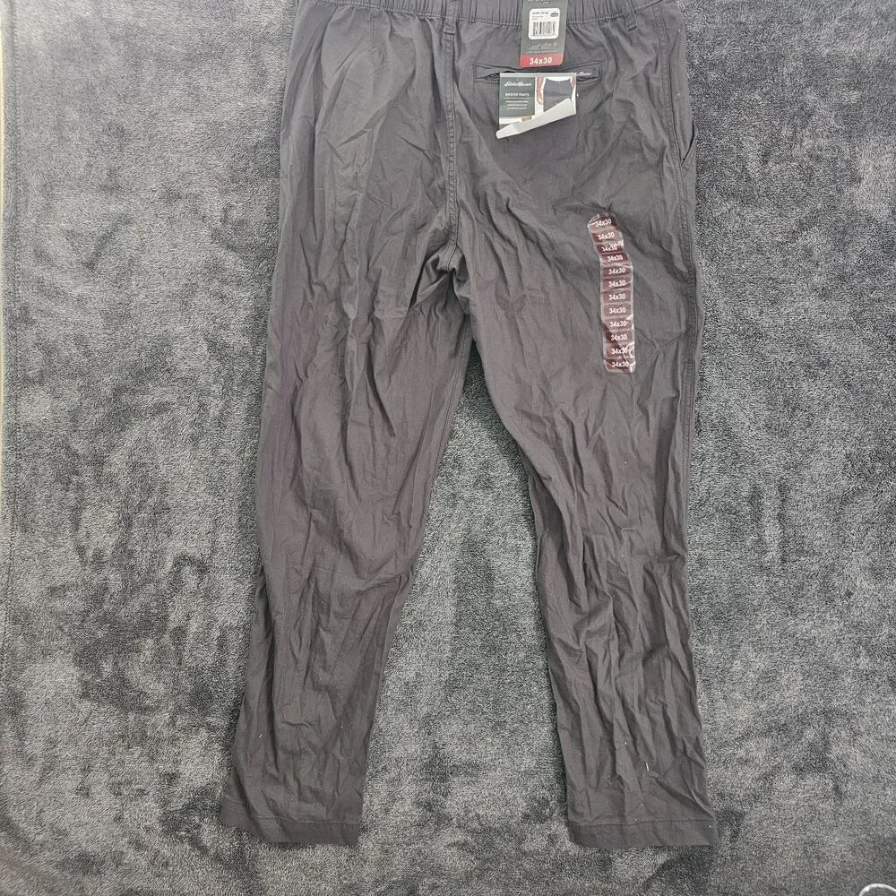 Eddie Bauer Ripstop Pants Men's 34x30 Asphalt Gray Stretch Hiking Outdoor NWT